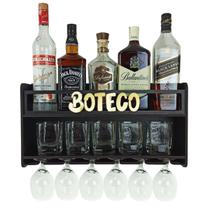 Barzinho de Parede Aparador Para Bebidas Para Sala Tema Boteco - 49x26 Cor Preto Barzinho de Parede Aparador Para Bebidas Para Sala Tema Boteco - 49x26 Cor Preto
