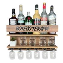 Barzinho de Parede Boteco Terapia 54x28 cor Amadeirada Decoração para sala