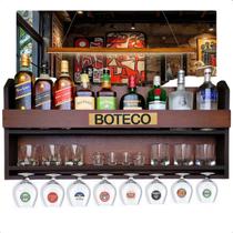 Barzinho de Parede Decoração Bebidas Churrasco 100% MDF Alta Qualidade Tabaco