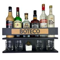 Barzinho de Parede para Decoração Tema Boteco medidas 54x26 cor Preto Fosco