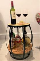 Barzinho Mesa De Apoio Banco Barril Com Porta Taça