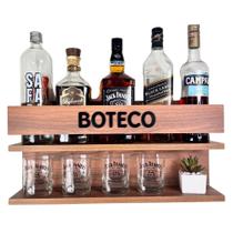 Barzinho para Sala Barzinho de Parede Tema Boteco cor Amadeirado Barzinho para Sala Barzinho de Parede Tema Boteco cor Amadeirado
