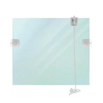 Báscula de Vidro Temperado 6mm 60x60cm Incolor com Ferragem Branca (Desmontada)