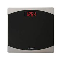 Báscula Digital de Baño Taylor de Vidrio Negro/Plateado 181 kg