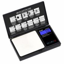 Báscula Digital de Bolsillo Serie 600g x 0.1g Báscula Digital de Gramos Mini para Alimentos, Joyería, con Medidas en Onzas/Granos, Fácil de Transportar - AMERICAN WEIGH SCALES (Negra, 500g x 0.01g)