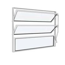 Basculante altura 60 x 80 largura alumínio branco vidro mini-boreal