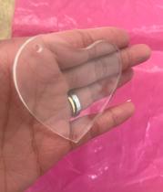 Base 8x7 cm Coração Acrílico Cristal 3mm Pendurar Artesanato Biscuit 10 Peças