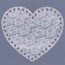 Base Acrílica Coração Decorada para Crochê - 20cm