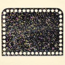 Base Acrílica Retangular Decorada para Crochê - 18x14cm