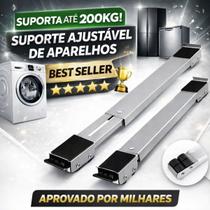 Base Ajustável com Rodas, Freio e Anti Derrapante para Eletrodomésticos