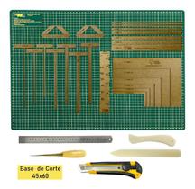 Base Apoio De Corte Dupla Face 60x45 Régua 30cm Kit Encadernação Gabarito Wire0 Cartonagem Scrapbook - Artmak