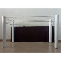 Base Armação Perna Branca Aço Para Mesa Pedra Granito Vidro Madeira 150x80 + brinde - Jadi