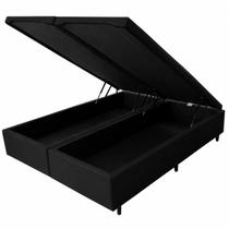 Base Baú Bipartida Kwid Casal em Linhão 41x138x188cm Dream House Cor Preto Base Baú Bipartida Kwid Casal em Linhão 41x138x188cm Dream House Cor Preto