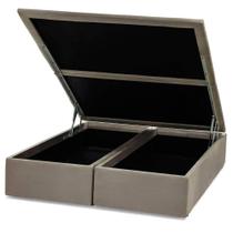 Base Baú Camurça Bege Casal 138cm - 48878