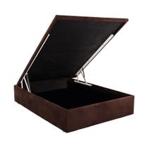 Base Baú Camurça Marrom Casal (138X188X39) - Ortobom Base Baú Camurça Marrom Casal (138X188X39) - Ortobom