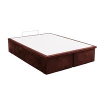 Base Baú Camurça Marrom Queen (158X198X39) - Ortobom