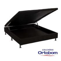 Base Bau Casal Physical Preto 138X188X25 Ortobom