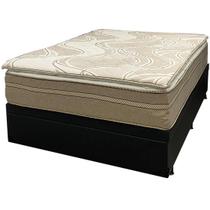 Base Baú em material sintético com Colchão Dom Casal com Molas Ensacadas Bio Flex 75x188x138cm Cor Preto