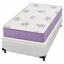 Base Baú em material sintético com Colchão Physical Super Resistente Solteiro 88x188x53cm Ortobom Cor Branco