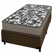 Base Baú em material sintético com Colchão Physical Ultra Resistente Solteiro 53x188x88cm Ortobom Cor Marrom