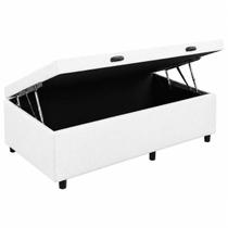Base Baú Kwid Solteiro em Linhão 41x88x188cm Dream House Cor Branco Base Baú Kwid Solteiro em Linhão 41x88x188cm Dream House Cor Branco