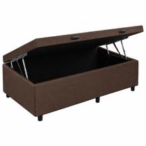Base Baú Kwid Solteiro em Linhão 41x88x188cm Dream House Cor Marrom Base Baú Kwid Solteiro em Linhão 41x88x188cm Dream House Cor Marrom
