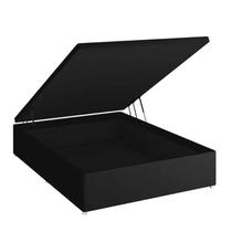 Base Baú Physical Camurça Preto Casal (138x188x39) - Ortobom