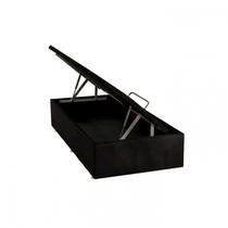 Base Baú Physical Camurça Solteiro 88x188x39cm Ortobom Preto