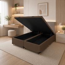 Base Baú Queen Smart 158x197x35cm Marrom Base Baú Queen Smart 158x197x35cm Marrom
