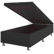 Base Baú Solteirão Suede 40x108x188 Cor Preto Base Baú Solteirão Suede 40x108x188 Cor Preto