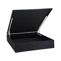 Base Bau Sommier Physical Camurça Preta Da Ortobom 138x188x39 cm