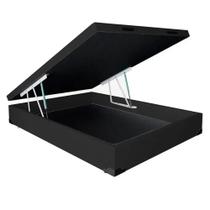 Base Baú Universal Veludo Casal 36x138x188 Cor Preto Base Baú Universal Veludo Casal 36x138x188 Cor Preto