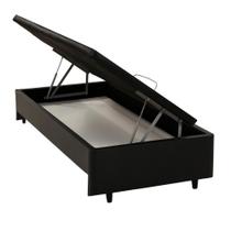 Base Baú Vazado Ortobom Solteiro Sintético Preto 88x188x31 Base Baú Vazado Ortobom Solteiro Sintético Preto 88x188x31