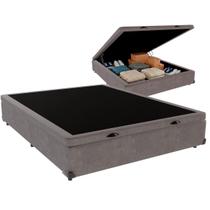 Base Baú Viúvo Especial 120x188 Cinza Outlet dos Sonhos 48x120x188