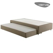 Base Bicama Solteiro Herval Anis, 32x96x203, Suede, Colchão Auxiliar Em Molas Bonnel