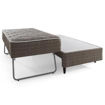 Base Bicama Solteiro Herval Suite Master, 34x88x188 cm, Colchão Auxiliar em Molas Bonnel