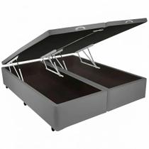 Base Bipartida Baú Queen em material sintético Universal 41x198x158 Blindado Cor Cinza Base Bipartida Baú Queen em material sintético Universal 41x198x158 Blindado Cor Cinza