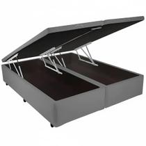 Base Bipartida Baú Universal Casal 43x188x138 Tecido material sintético Blindado Cor Cinza Base Bipartida Baú Universal Casal 43x188x138 Tecido material sintético Blindado Cor Cinza