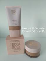 Base boca rosa cor 8 e pó facial mármore cor 03