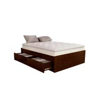 Base Box 4 Gavetões Casal Madeira Maciça Alto Padrão Cor Castanho