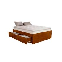 Base Box 4 Gavetões Queen Size Madeira Maciça Alto Padrão Avelã