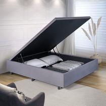 Base Box B&G Baú Casal em Suede 138x188x42cm Base Box B&G Baú Casal em Suede 138x188x42cm