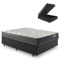 Base Box Baú 138x188 Linho Cinza com Colchão Adapto Molas Ensacadas Ecoflex Base Box Baú 138x188 Linho Cinza com Colchão Adapto Molas Ensacadas Ecoflex
