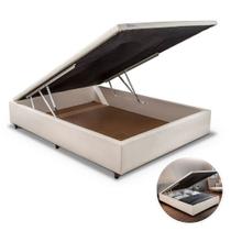 Base Box Baú 2 em 1 Orthocrin material sintético Premium Casal King Queen e Solteiro