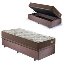 Base Box Baú 88x188 Suede Marrom com Colchão Relax Adorabile Molas Ensacadas Base Box Baú 88x188 Suede Marrom com Colchão Relax Adorabile Molas Ensacadas