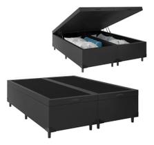 Base Box Bau Bipartido Casal Sintetico Premium Santo Box Bipartido 47x138x188