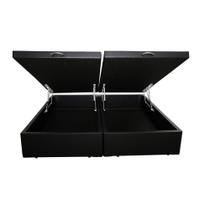 Base Box Baú Bipartido Queen Sintético Preto 40x158x198 Serra Negra Base Box Baú Bipartido Queen Sintético Preto 40x158x198 Serra Negra