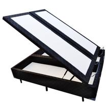 Base Box Baú Blindado Casal Bipartido AColchoes Poliéster Preto 41x138x188 Base Box Baú Blindado Casal Bipartido AColchoes Poliéster Preto 41x138x188