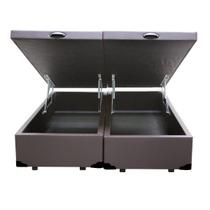 Base Box Baú Blindado King Bipartido AColchoes Sintético Marrom 41x193x203 Base Box Baú Blindado King Bipartido AColchoes Sintético Marrom 41x193x203