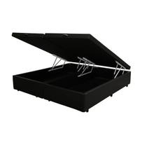 Base Box Baú Blindado King Bipartido AColchoes Sintético Preto 49x193x203 Base Box Baú Blindado King Bipartido AColchoes Sintético Preto 49x193x203
